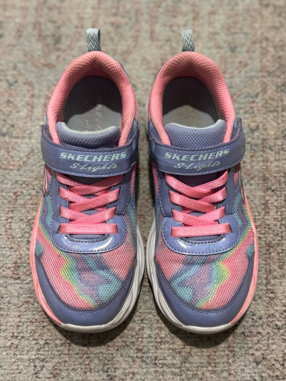 Skechers Kids Light-Up Sneakers in Pink, Purple and Mint - Picture 3 of 4
